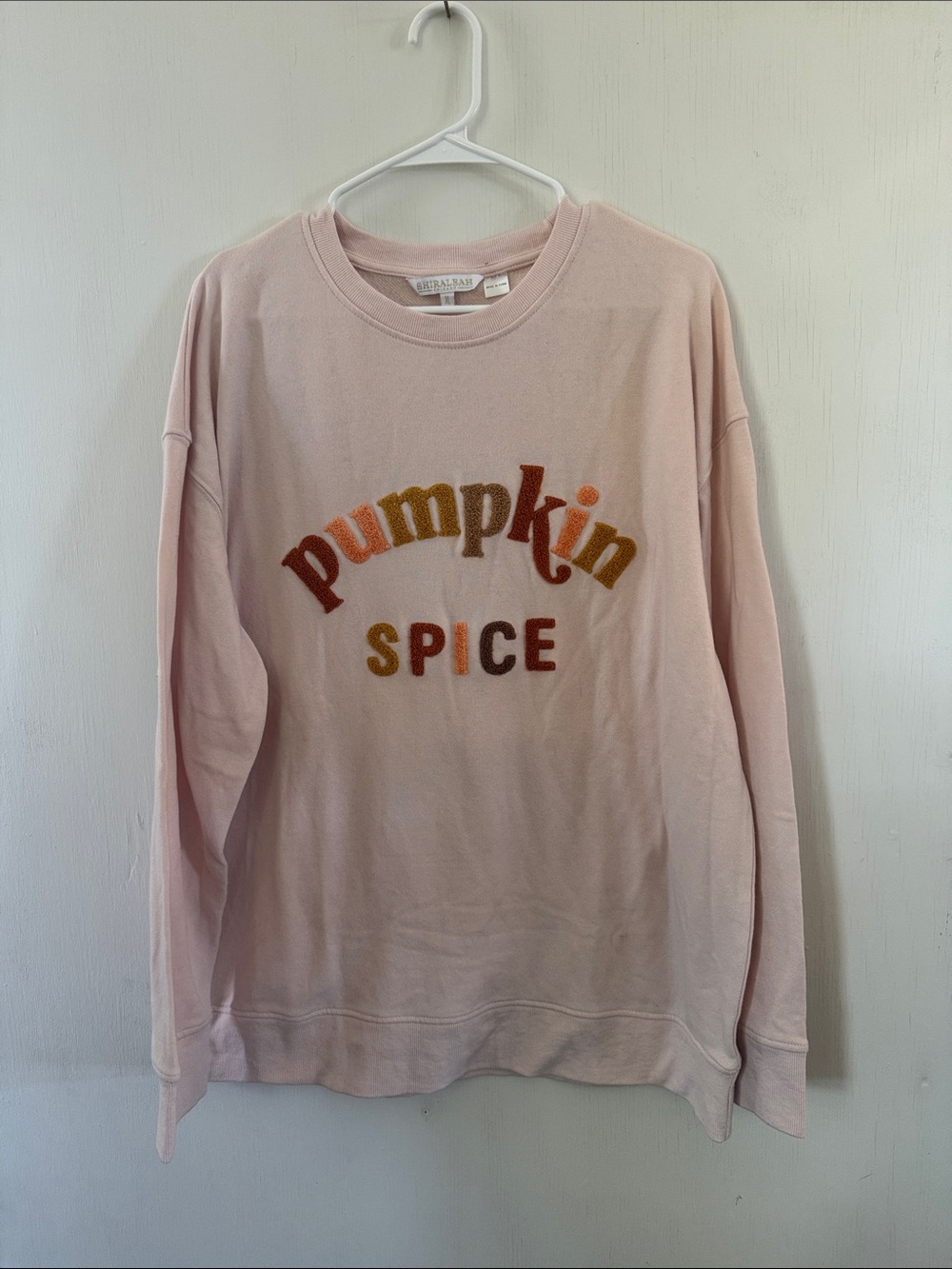 Shiraleah Light Pink 'Pumpkin Spice' Chenille Crewneck